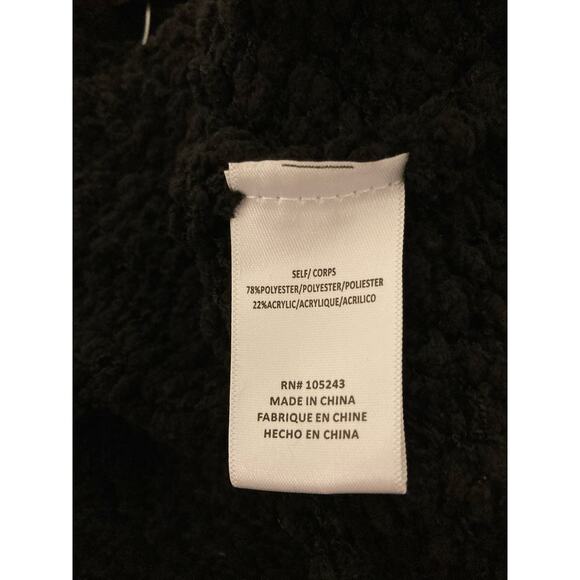 Bobeau Women's Popcorn Turtleneck Sweater Medium Black NWT Bubble Plush High Low - Picture 6 of 6